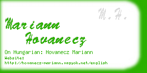 mariann hovanecz business card